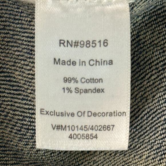 Coldwater Creek Jacket 10 Petite Blue Denim Embroidered Hook & Eye Closure - Picture 10 of 12